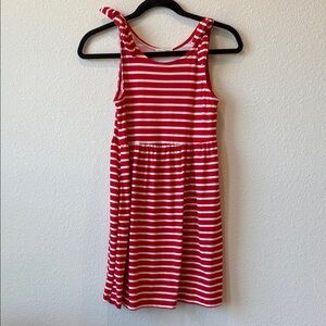 Copper Key Red and White Striped Casual Dress